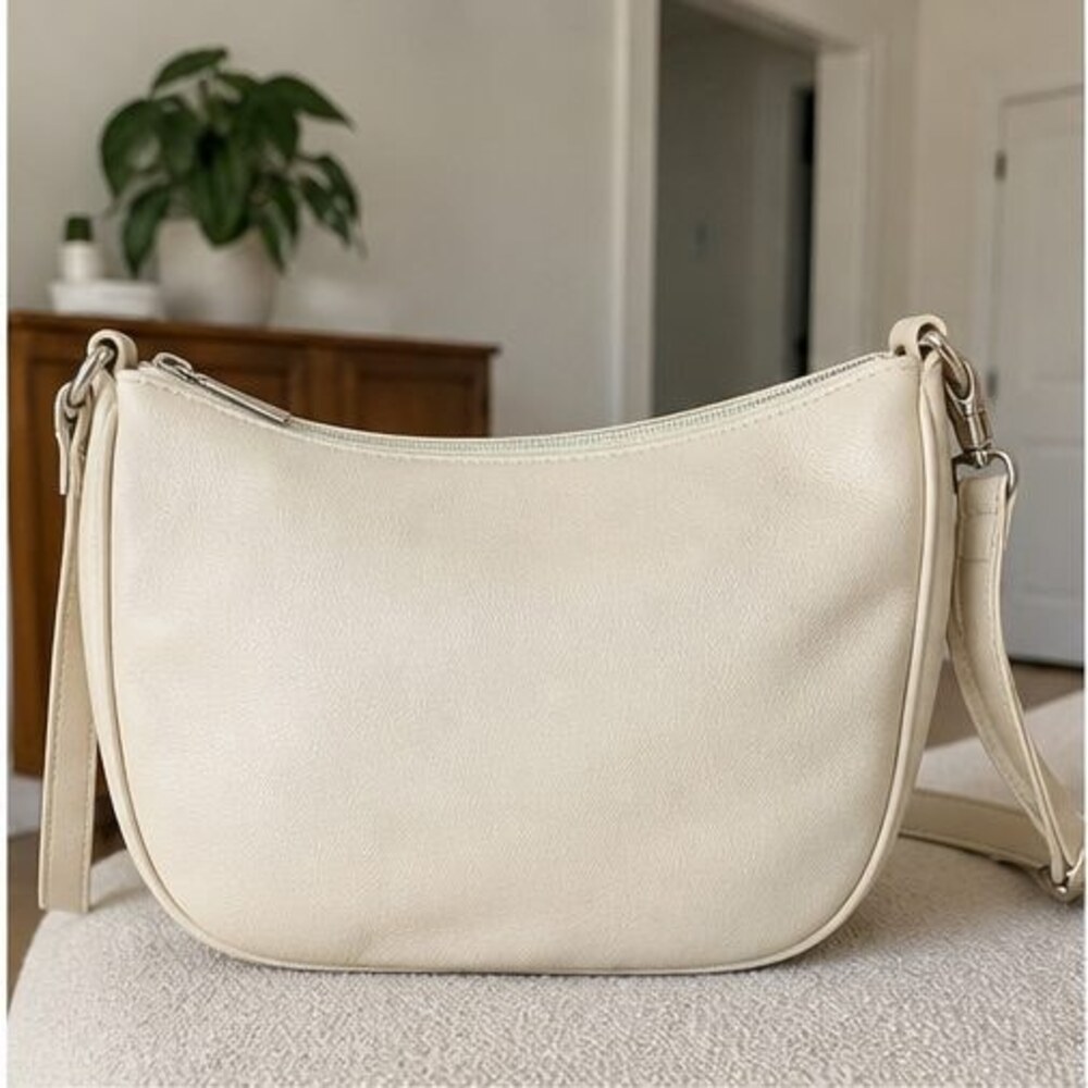 Cream Faux Leather Bag